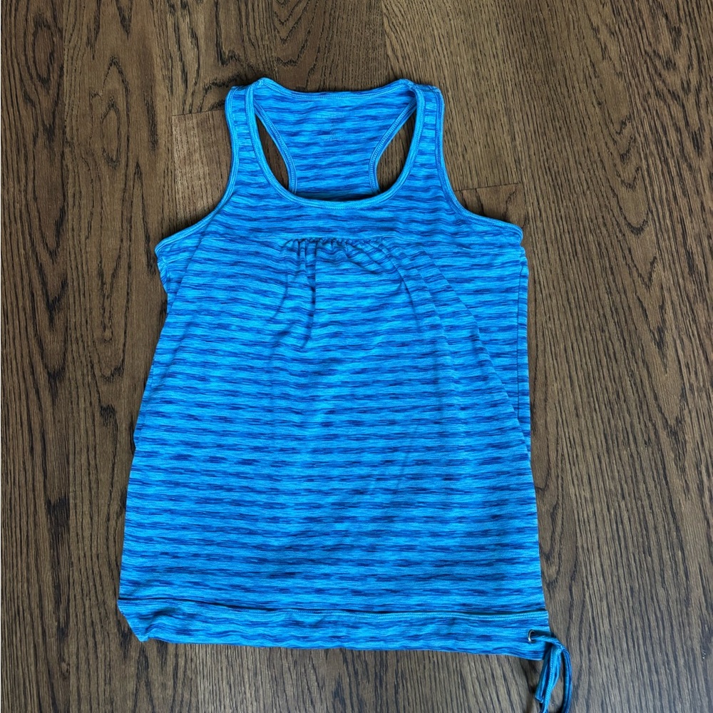 Athleta Blue Striped Tank Top